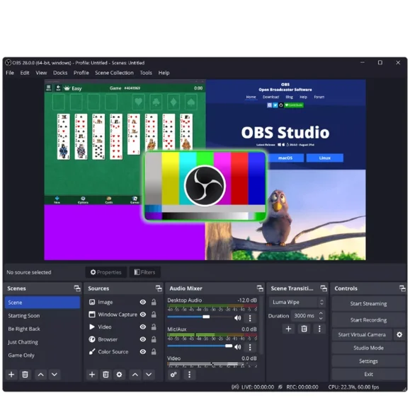 OBS Studio Video Recording Live Streaming Screen Recording Software  DVD/USB